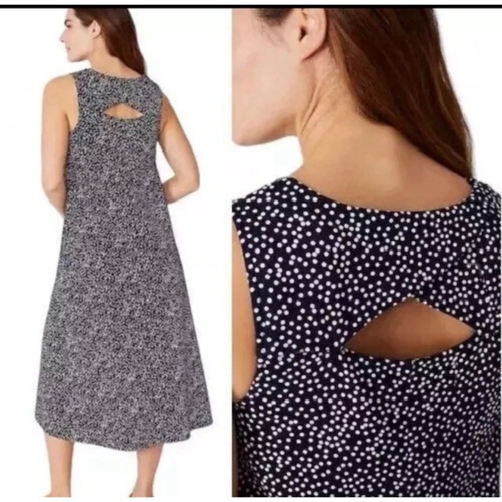 J. Jill Wearever Collection Sleeveless Midi Dress Cutout Back Casual Sz‎ XS - Picture 2 of 16